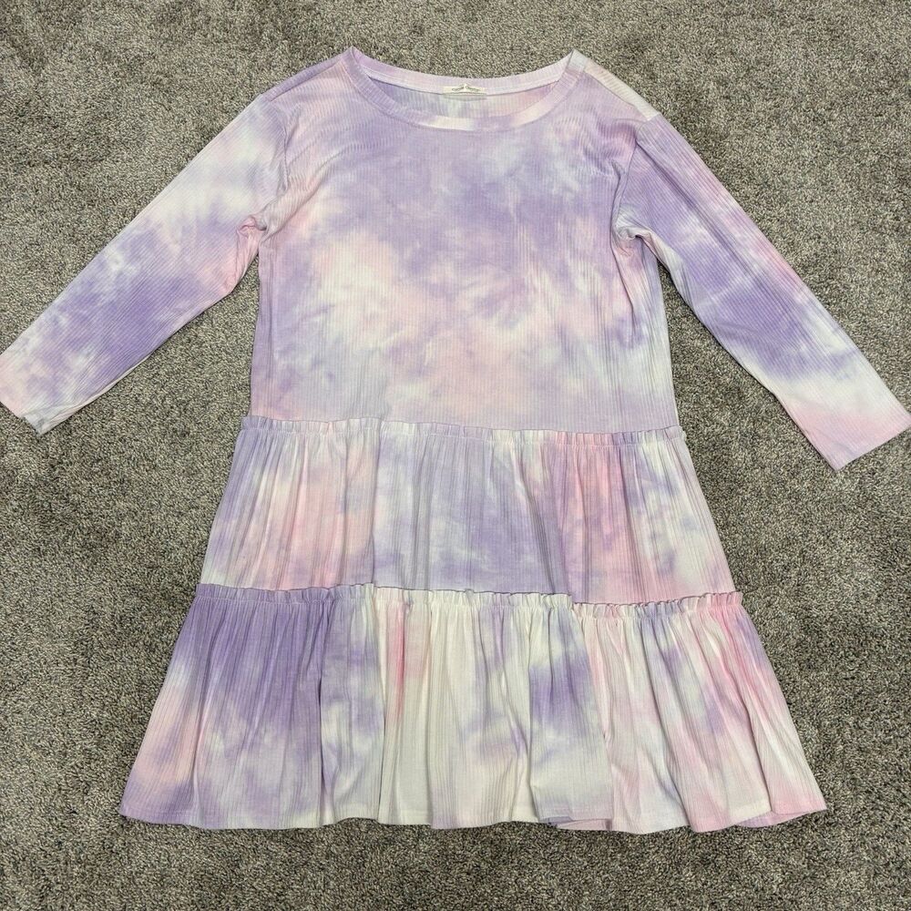 Carole Christian Tiered Dress Women’s Medium Pastel Tie Dye Tunic Made In USA